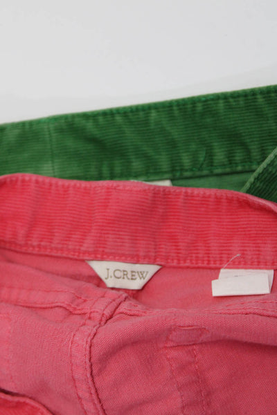 J Crew Womens Corduroy Pants Pink Green Size 25 Short 27 Regular Lot 2