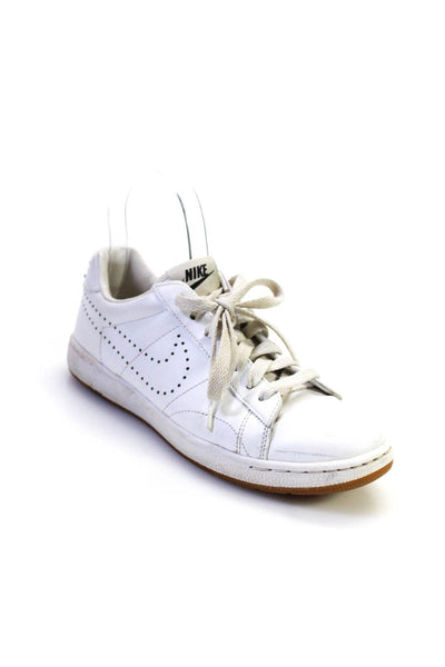 Nike Womens White Leather Low Top Lace Up Fashion Sneaker Shoes Size 7