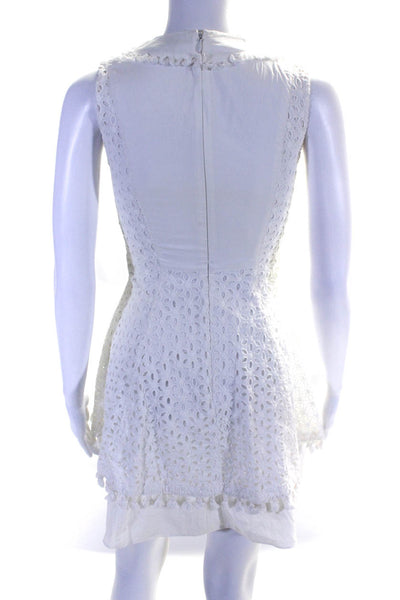 Derek Lam 10 Crosby Womens White V-Neck Zip Back Sleeveless Shift Dress Size 0