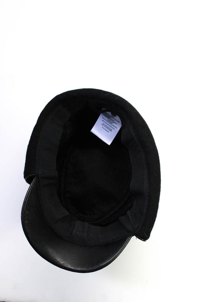 BCBG Max Azria Mens Darted Snapped Buttoned Hat Black Size M