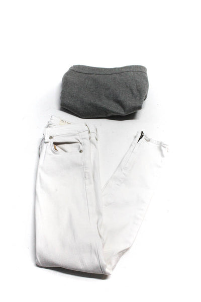 Club Monaco Rag & Bone Womens Jeans Gray Wool Pencil Skirt Size 00 24 Lot 2