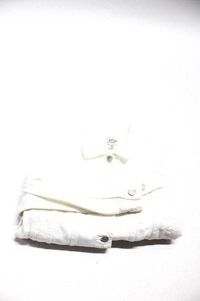 J Crew Womens Blouse White Cotton Collar Long Sleeve Denim Jacket Size XS lot 2