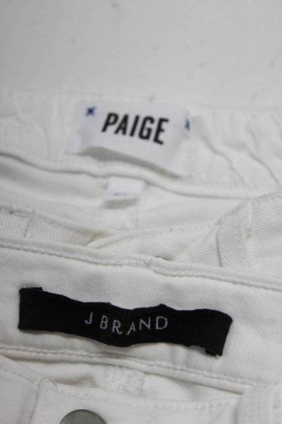 Paige J Brand Womens White Mid-Rise Skinny Leg Jeans Size 24 lot 2