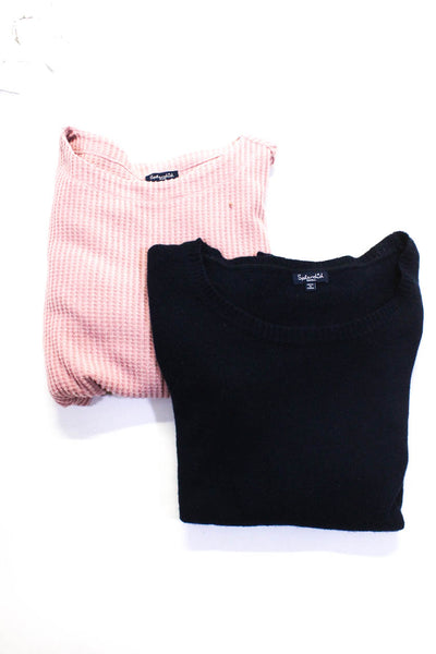 Splendid Women's Long Sleeve Waffle Knit Pullover Sweater Pink Size S, Lot 2