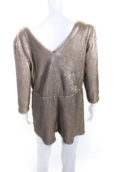 Ali & Jay Womens Gold Gold Sequin Romper Size 6 14184822