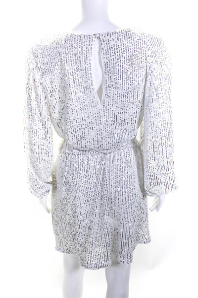 LDT Womens White White Sequin Mini Dress Size 10 15717432