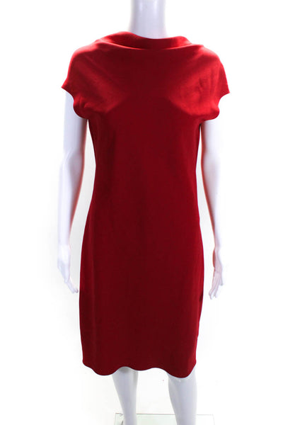 Theory Womens Red Peppercorn Draped Dress Size 4 12932364