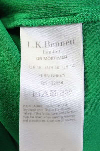 L.K. Bennett Womens Green Mortimer Dress Size 4 13032964