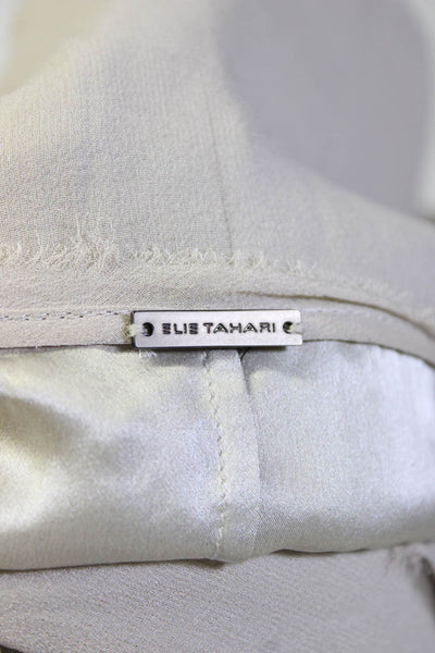 Elie Tahari Womens Sleeveless Scoop Neck Layered Tank Blouse Beige Gray Size S