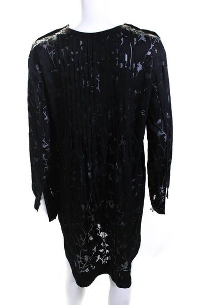 Rag & Bone Women's Round Neck Long Sleeves Mini Dress Black Size S