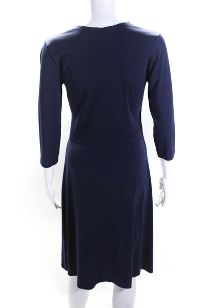 Leota Womens Blue The Perfect Navy Wrap Dress Size 4 11679446