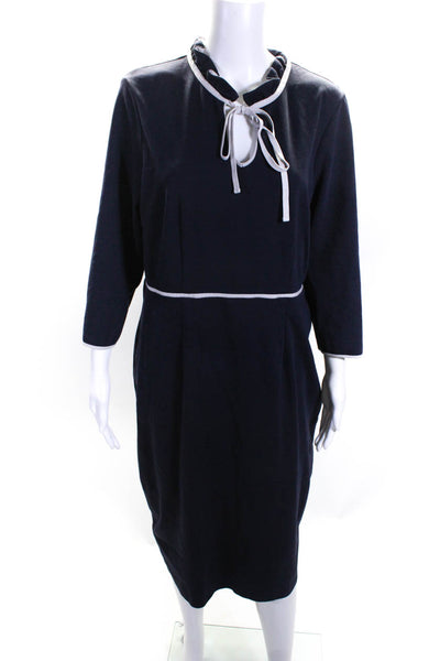 Boden Womens Blue Navy Frill Neck Dress Size 6 12732384