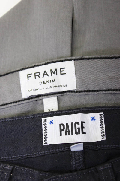 Paige Frame Denim Women's Ankle Skinny Glitter Jeans Black Size 24 27, Lot 2