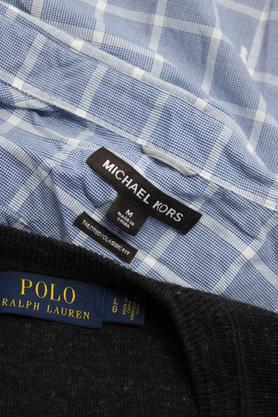 Polo Ralph Lauren Men's V-Neck Long Sleeves Sweater Black Size L Lot 2