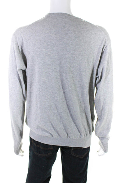 Peter Millar Men's V-Neck Long Sleeves Sweater Gray Size L
