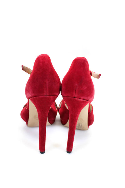 Michael Michael Kors Women's Open Toe Strappy Stiletto Sandals Red Size 8.5