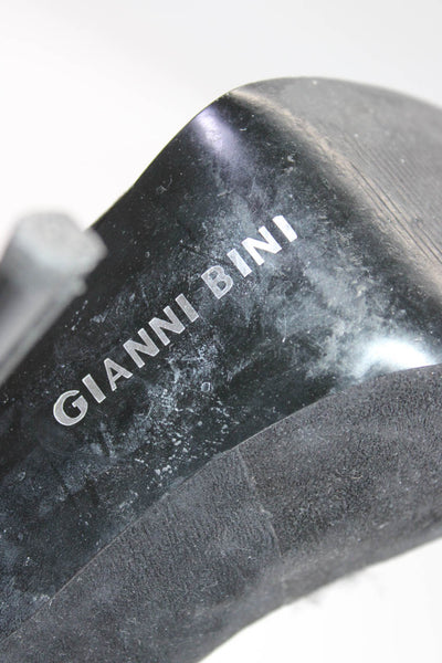 Gianni Bini Women's Suede T Strap Accent Platform High Heeled Pumps Black Size 7