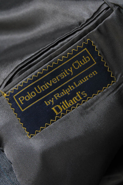 Polo University Club By Ralph Lauren Mens Striped Blazer Gray Blue Size 42