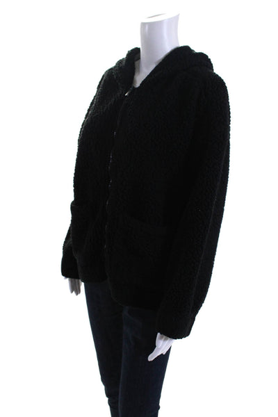 Splendid Womens Black Black Faux Sherpa Jacket Size 6 13865798