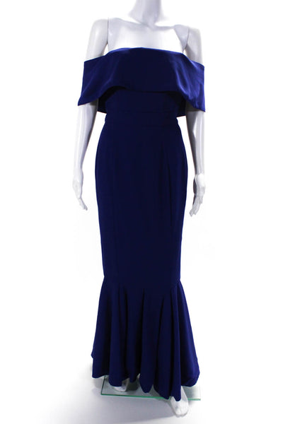 Fame & Partners Womens Blue Royal Jennifer Gown Size 0 12247449