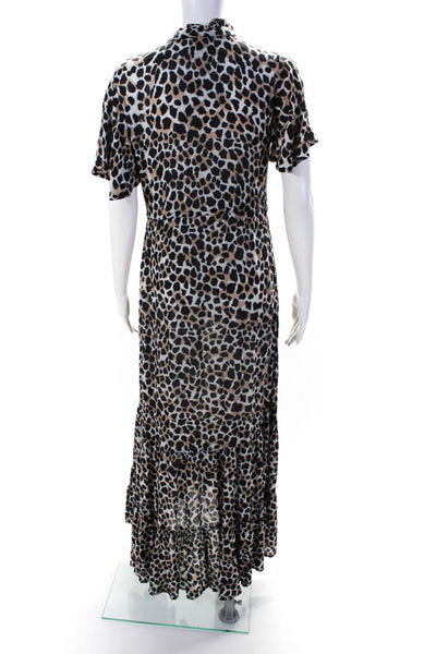 Area Stars Womens Black Lara Leopard Print Dress Size 6 14069888