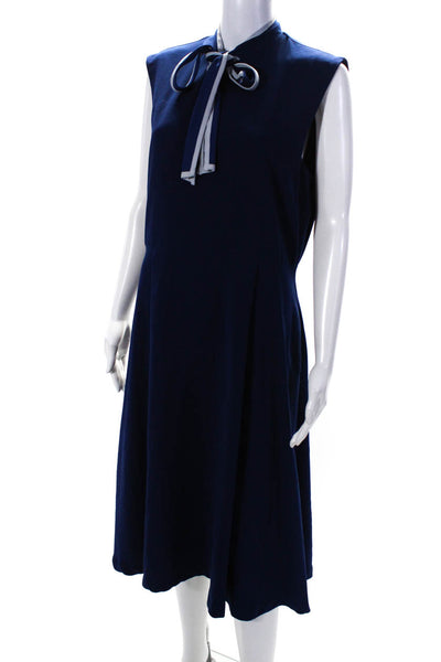 Alexia Admor Womens Blue Navy Tie Neck Dress Size 10 12909782