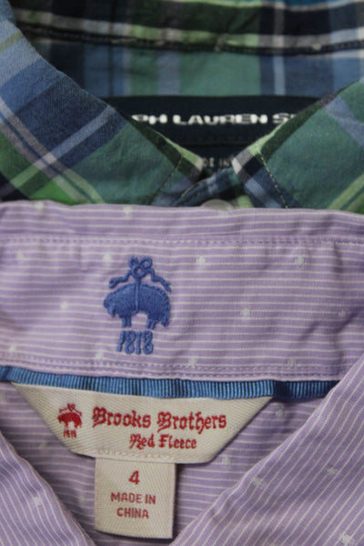 Brooks Brothers Ralph Lauren Sport Womens Purple Button Down Top Size 4 6 Lot 2