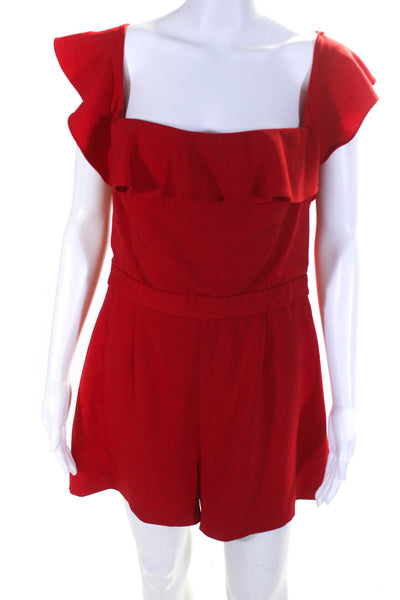 Jay Godfrey Womens Red Red Bianca Romper Size 12 10753127