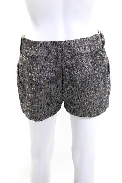 Gizia Womens Metallic Textured Pleated Mini Shorts Gold Size 36