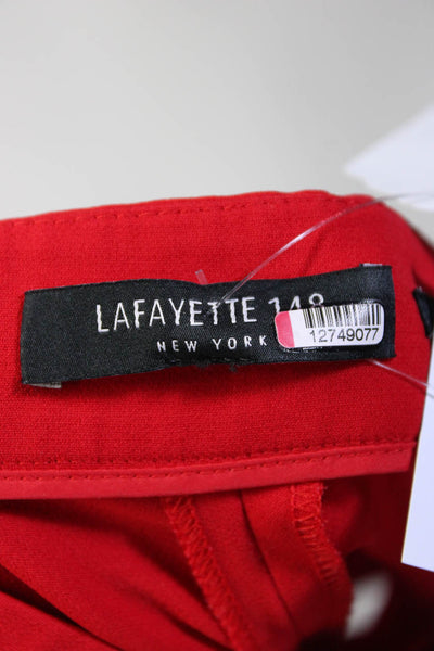 Lafayette 148 New York Womens Red Clinton Cuffed Pants Size 8 12749077