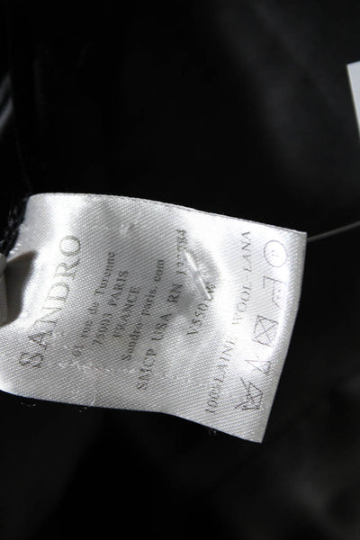 Sandro Mens Two Button Notched Lapel Blazer Jacket Black Wool Size IT 50