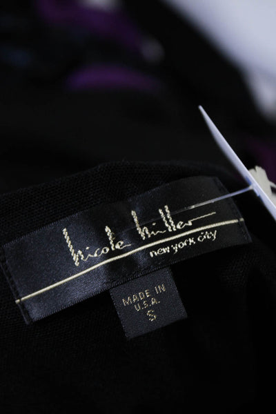Nicole Miller Womens Knit Ruched V-Neck Sleeveless Sheath Dress Black Size S