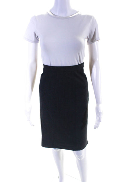 Peace of Cloth Womens Woven Mid Rise Knee Length Pencil Skirt Gray Size 8