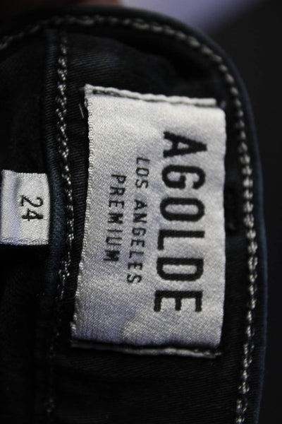 Agolde Women's High Waist Five Pockets Skinny Denim Pant Black Size 24