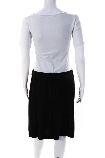 Karl Lagerfeld Womens Inverted Pleat A Line Skirt Black Size 8
