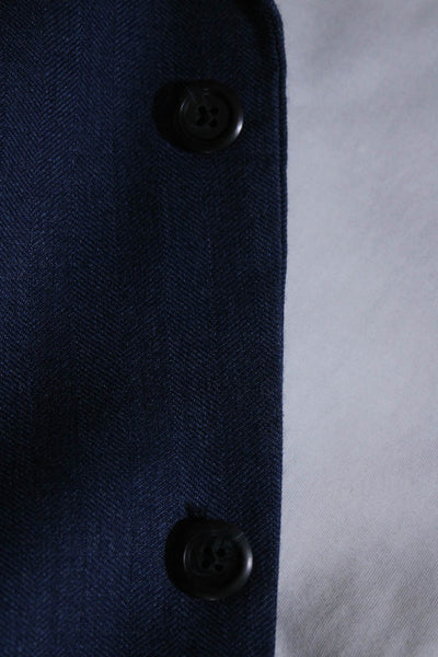 John W. Nordstrom Mens Silk Two Button Blazer Jacket Blue Size 42 Regular