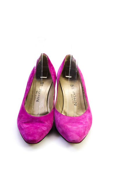 St. John Womens Stiletto Pointed Toe Pumps Pink Suede Size 8