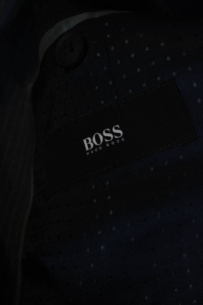Boss Hugo Boss Mens Pinstriped The Keys 8 Blazer Blue Wool Size 42 Regular