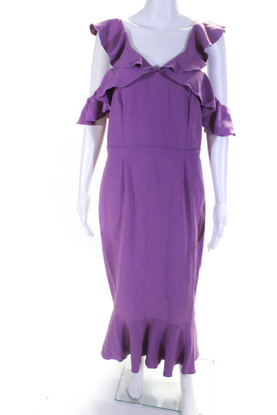 Rachel Zoe Womens Purple Lilac Ruffle Dress Size 12 12277377