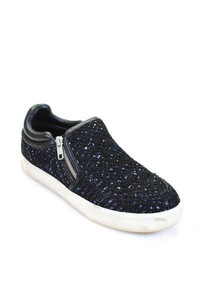 Ash Womens Sequined Woven Low Top Intense Bis Sneakers Navy Blue Size 39 9