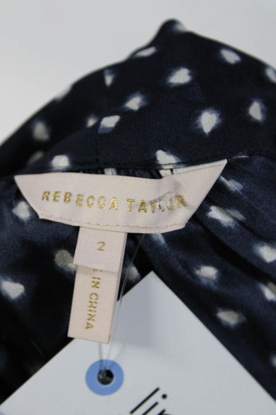 Rebecca Taylor Women's V-Neck Long Sleeves Polka Dot Dress Size 2