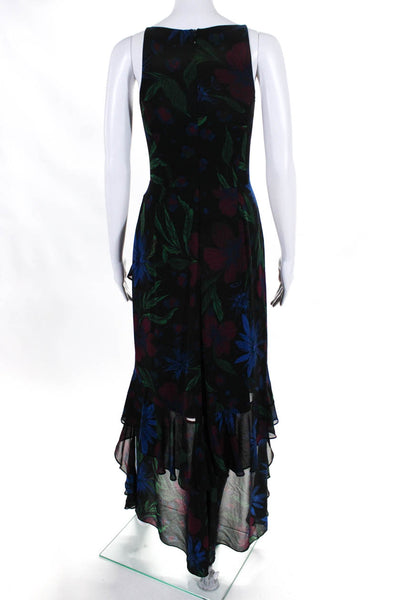 Badgley Mischka Womens Black Ruffle High Low Dress Size 8 12739312