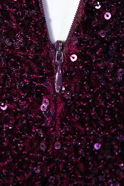 Amanda Uprichard Womens Purple Sequin Jumpsuit Size 2 12753418