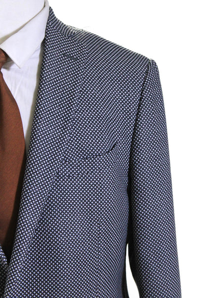 Pal Zileri Mens Textured Buttoned Collared Long Sleeve Blazer Black Size EUR58