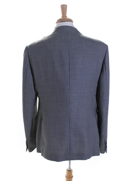 Pal Zileri Mens Textured Buttoned Collared Long Sleeve Blazer Black Size EUR58