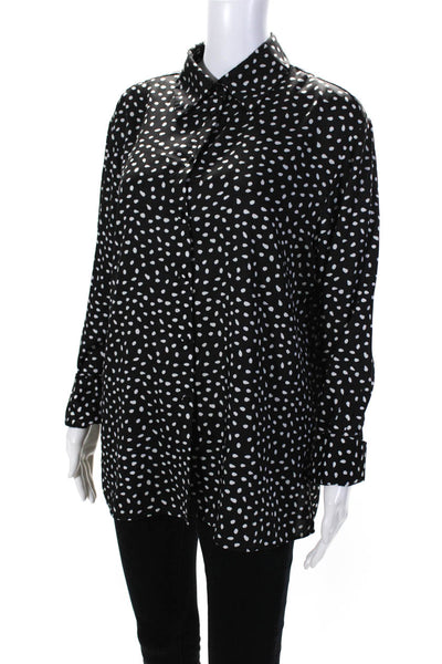 Jason Wu Womens Black Polka Dot Tie Neck Blouse Size 8 13117505