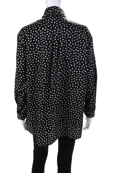 Jason Wu Womens Black Polka Dot Tie Neck Blouse Size 10 13117157