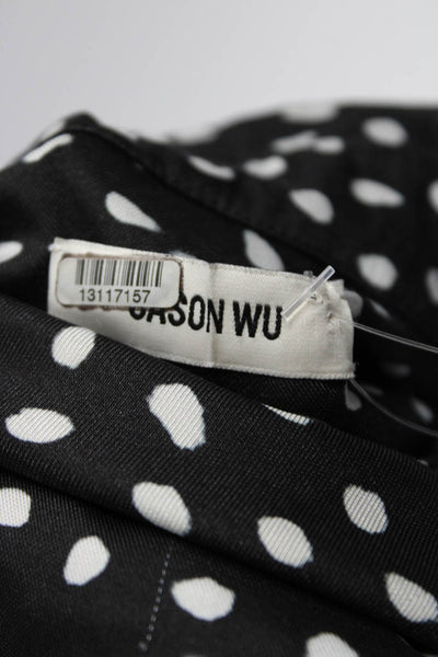 Jason Wu Womens Black Polka Dot Tie Neck Blouse Size 10 13117157