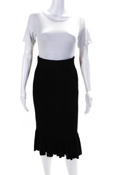 Club Monaco Womens Black Slim Pleated Peplum Skirt Size 2 12947562