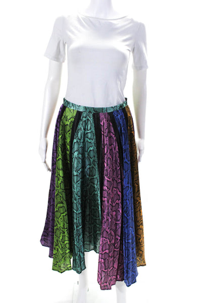 DELFI Collective Womens Multicolored Colorblock Snake Clara Skirt Size 2 1274106